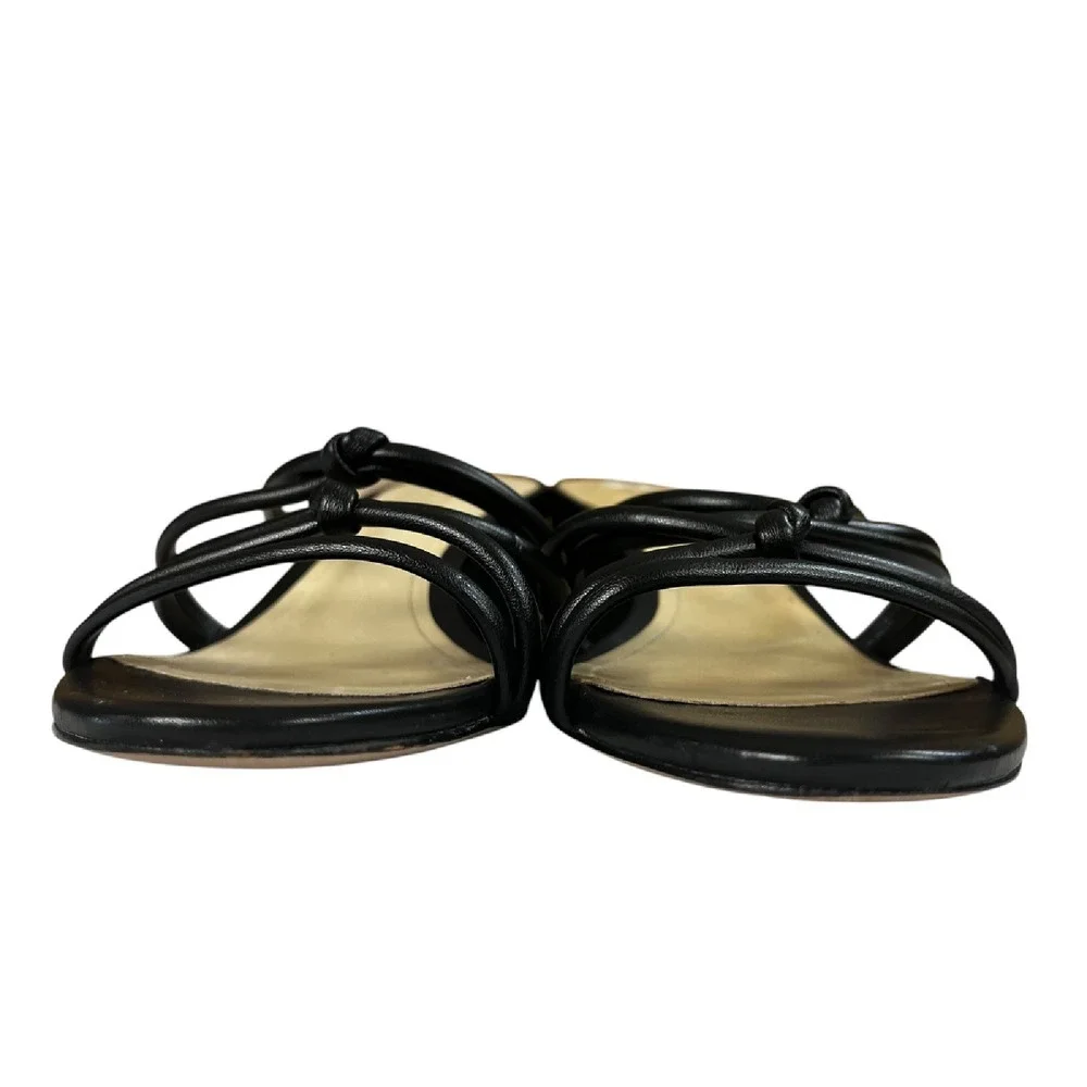 SCHUTZ Princey Black Leather Strappy Block Heel Slip On Sandals Womens Size 10.5